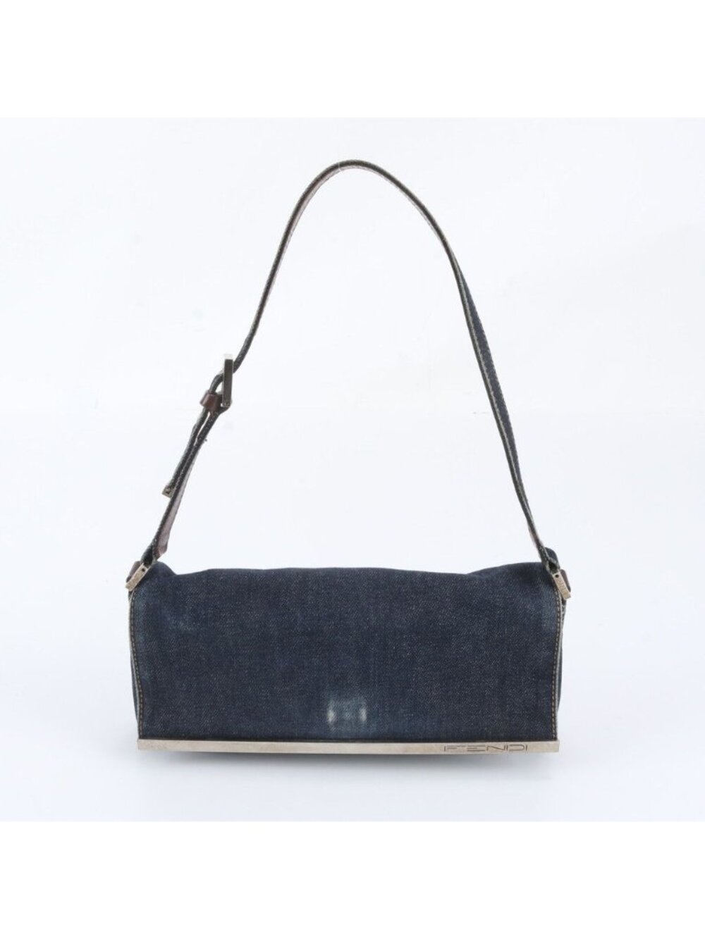 Fendi Leather Denim Shoulder Bag